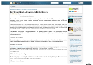 Key Benefits of a Constructability Review