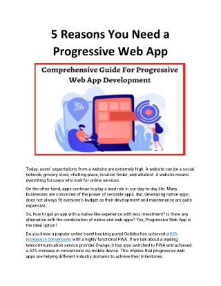 5 Reasons You Need a Progressive Web App