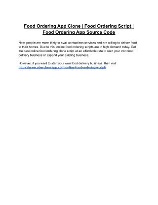 Food Ordering App Clone | Food Ordering Script | Food Ordering App Source Code