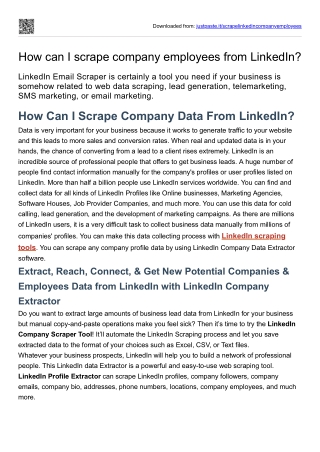 1How can I scrape company employees data from LinkedIn
