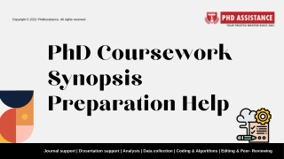 PhD Coursework Synopsis Preparation Help - Phdassistance