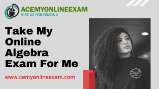 Take My Online Algebra Exam  & Homework For Me