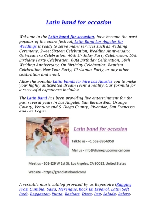 Latin band for occasion