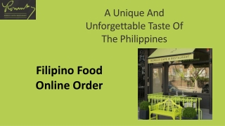 Filipino Food Online Order - Romulo Cafe