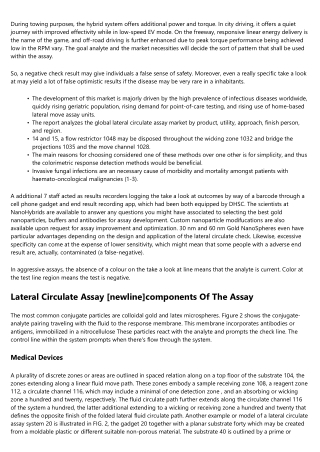 Design And Improvement Of Lateral Circulate Assays For Area Use