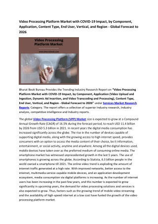 Global Video Processing Platform Market Research Report 2021-2026