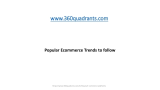 Popular Ecommerce Trends to follow - pdf