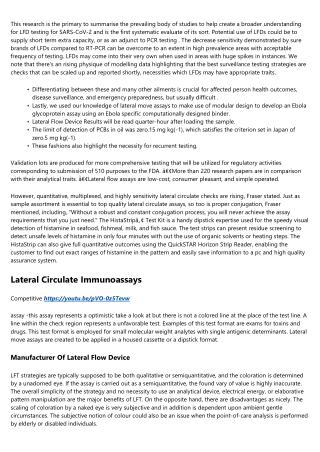 Lateral Circulate Assays