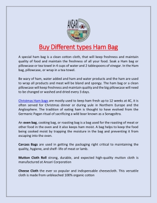 Buy Different types Ham Bag