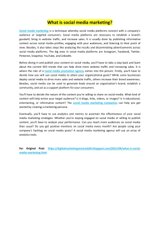 What is social media marketing