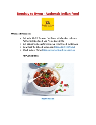 Bombay to Byron Indian takeaway Menu – 5% Off