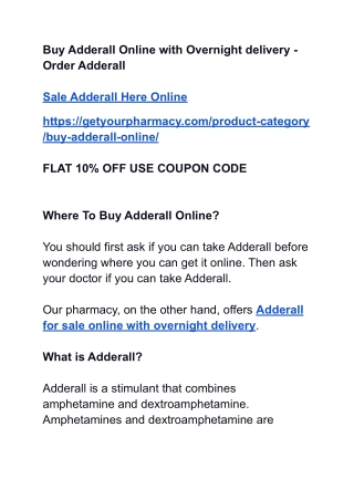 Buy Adderall Online with Overnight delivery - Order Adderall