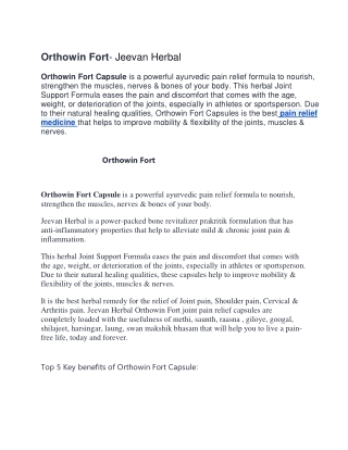 Orthowin Fort