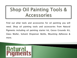 Shop Oil Painting Tools and Accessories – Natural Pigments