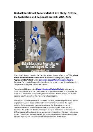Global Educational Robots Market Size Study