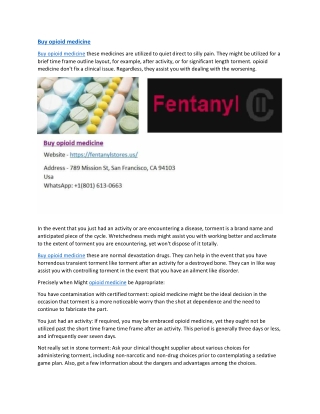 Buy opioid medicine