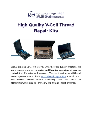 High Quality V-Coil Thread Repair Kits