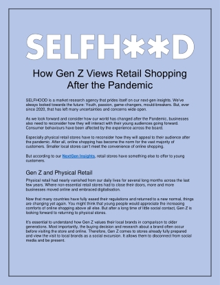 How Gen Z Views Retail Shopping After the Pandemic