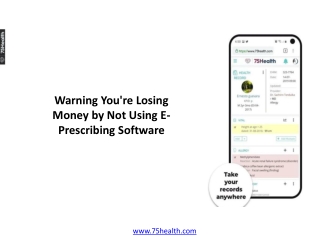 Warning You're Losing Money by Not Using E-Prescribing Software