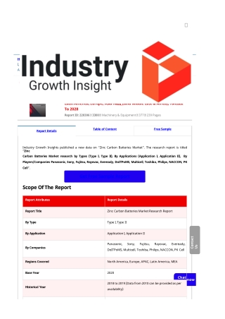 Zinc Carbon Batteries Market Report | Global Forecast To 2028