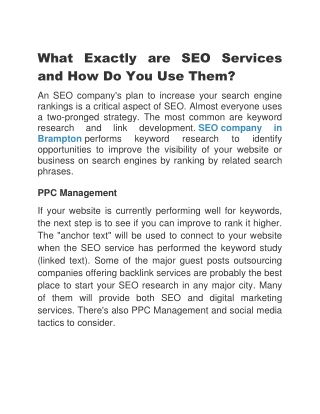 What Exactly are SEO Services and How Do You Use Them