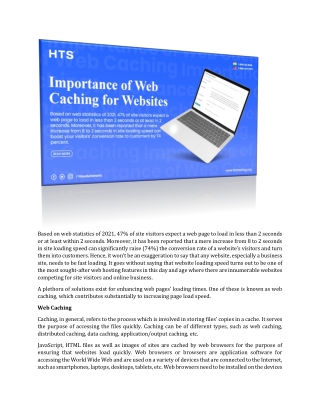 Importance of Web Caching for Websites