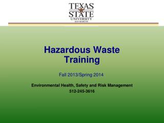 Hazardous Waste Training