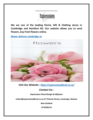 flower delivery cambridge nz | Expressionsfloral.co.nz