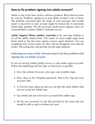 How To Fix Problem Signing Into Adobe Account?