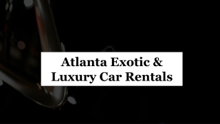 In Atlanta, Here's How to Rent a Lamborghini, GA