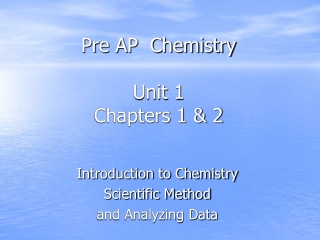 Pre AP Chemistry Unit 1 Chapters 1 & 2