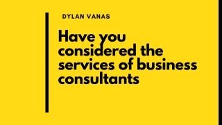 Have you considered the services of business consultants