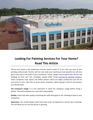 Looking For Painting Services For Your Home. Read This Article