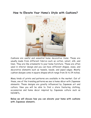 How to Elevate Your Home’s Style with Japanese Cushions
