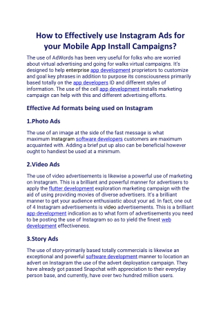 How to Effectively use Instagram Ads for your Mobile App Install Campaigns
