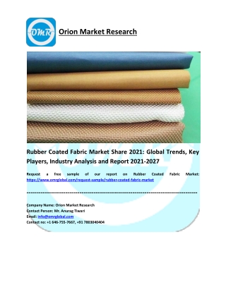 Rubber Coated Fabric Market Size, Share, Impressive Industry Growth, Report 2027