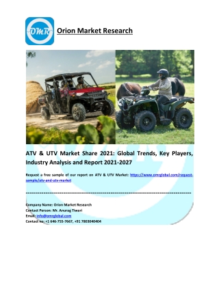 ATV & UTV Market Trends, Research Report, Growth and Forecast 2021-2027