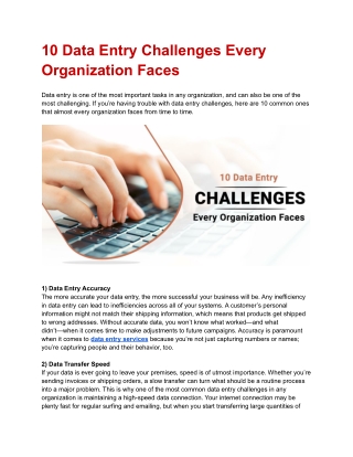 10 Data Entry Challenges Every Organization Faces