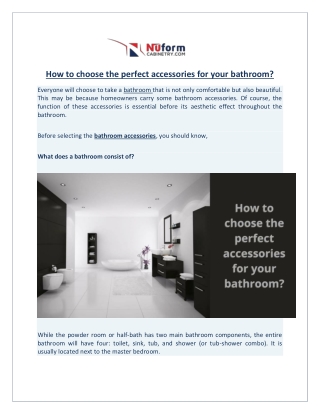 How to choose the perfect accessories for your bathroom?