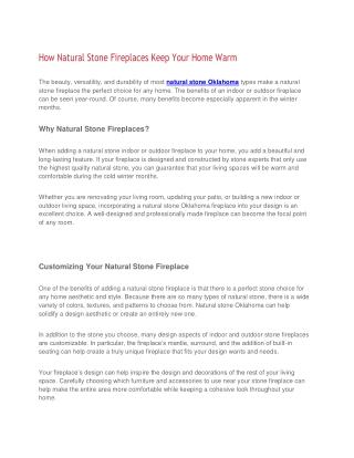 How Natural Stone Fireplaces Keep Your Home Warm