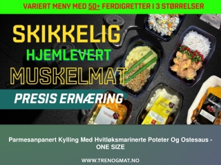Parmesanpanert Kylling Med Hvitloksmarinerte Poteter Og Ostesaus - ONE SIZE