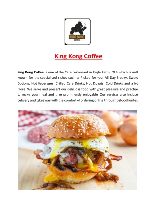 5% off - King Kong Coffee Restaurant Menu Eagle Farm, QLD