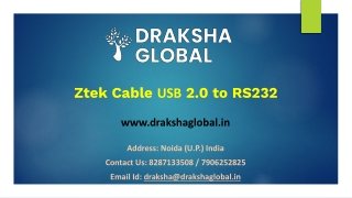 Z-tek Cable USB 2.0 to RS232 from Draksha Global