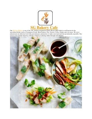 5% off - SG Cafe Bakery Restaurant Menu Dicky Beach, QLD