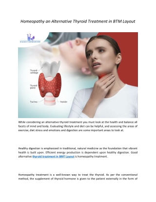 Homeopathy an Alternative Thyroid Treatment in BTM Layout