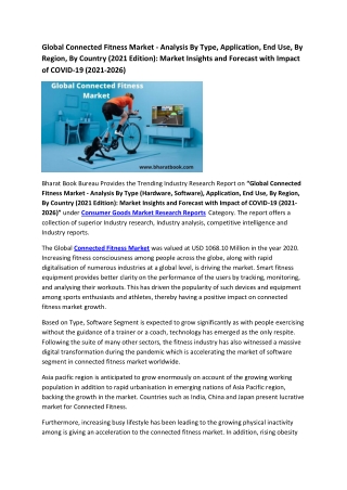 Global Connected Fitness Market Research Report 2021-2026