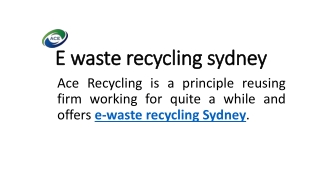 E waste recycling sydney