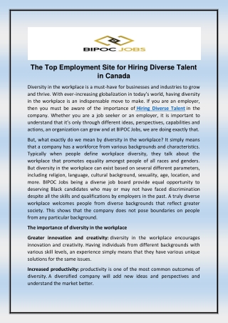 Hiring Diverse Talent