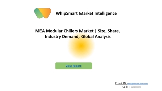 MEA Modular Chillers Market  Key Drivers, Trends |Forecast 2027