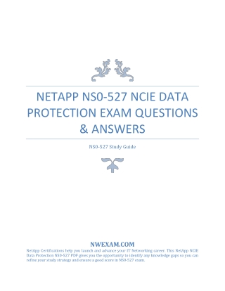 NS0-527: NetApp NCIE Data Protection Exam Practice Test